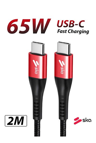 Ska 65W PD USB-C to USB-C Fast Charging Cable | 2M Kevlar Braided, Ultra-Durable & High-Speed Data Trans