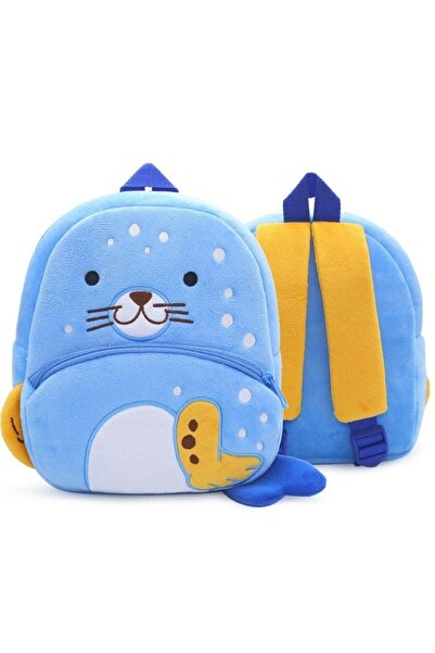 WePro Store Ghiozdan pentru grădiniță, model Foca, pluș, 26x24x10