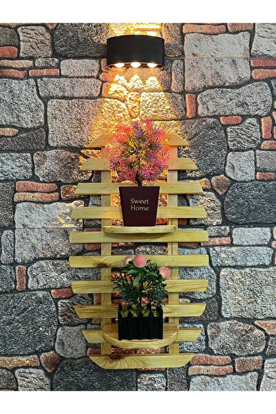 Göçmen ahşap ürünleri Doğal Ahşap Varil Görselli Çiçeklik | Saksılık