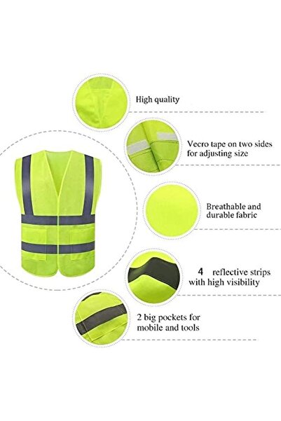 GENERAL'S JSungo High Visibility Safety Vest 10 Pack, Construction Vest for Men & Women, Universal Size