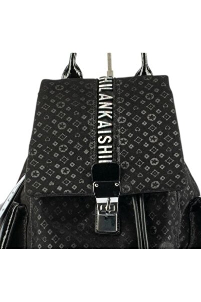 Guja 25Yg702 Women's Monogram Patterned Patent Leather Garnished Premium Backpack