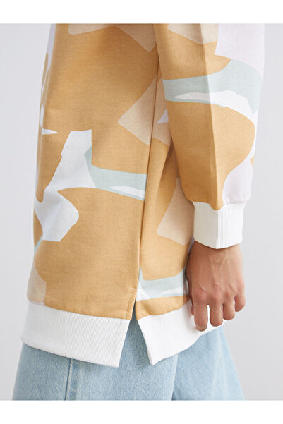 LC Waikiki Mixed Crew Neck Patterned Women's Sweatshirt Tunic