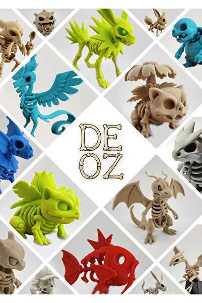 DEOZ3D سلسلة بوكيمون هورور كاواي - مجموعة شخصيات الهيكل العظمي (بيع اختياري)