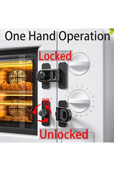 Yelajoy 2 Pcs Child Proof Fridge Lock,Multipurpose Child Safety Baby Cabinet Locks,No Drill with Adhesive