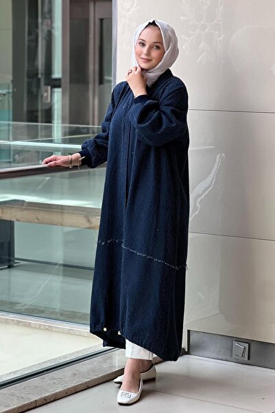 Ghisa Pis Stitched Full-Length Zippered Denim Cotton Cap