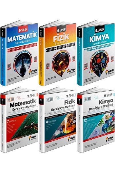 Aydın Yayınları Aydın 2025 9. Sınıf Matematik + Fizik + Kimya Ders Anlatım Fa...
