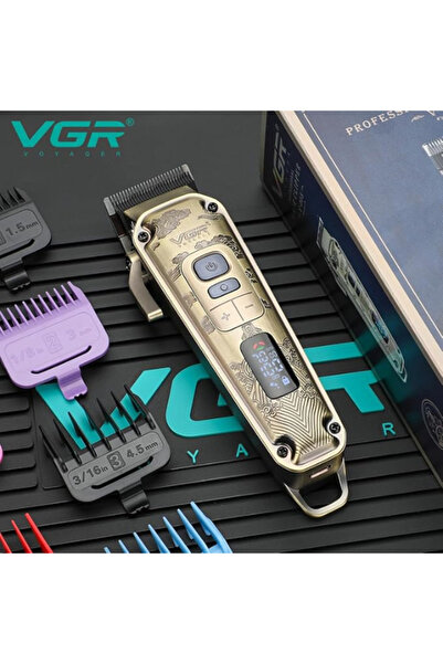 VGR V-005 Premium Metal Housing Hair Clipper LED Display, powder metallurgic Blade 5500-7000 RPM 4 Speed
