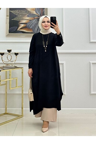 Valens Butik Straight Cut Long Hijab Tunic Deniz