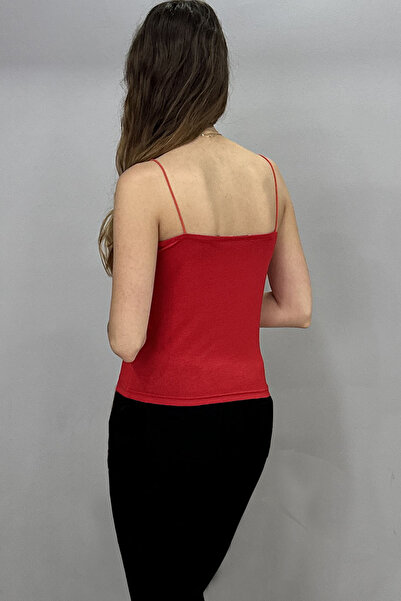 Tam Moda Women's Red String Strap Blouse