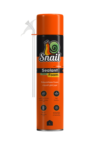 Lawazim Snail Polyurethane Expanding Foam - 750ml UV Resistant Sealant for Ga...