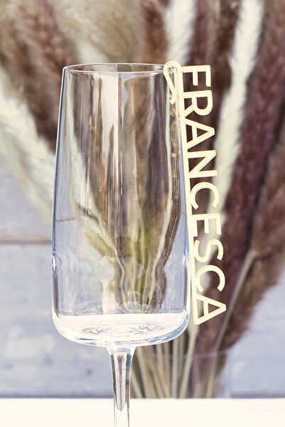 AHWART Pleksi Bardak İsimliği Gold Renk / Düğün, Nişan, Doğum Günü, Bekarlığa...