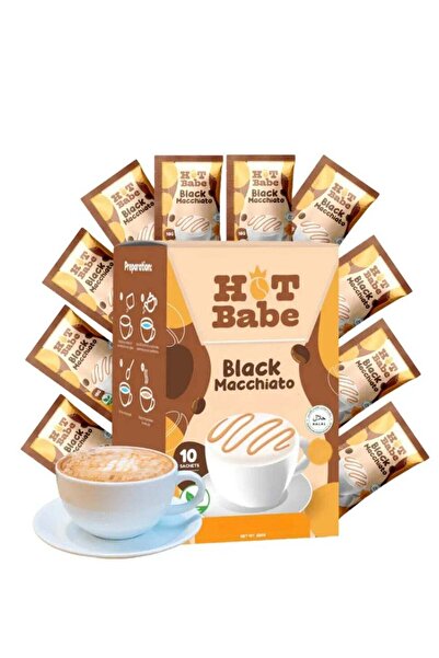 Hot babe قهوة هوت باب بلاك ماكياتو - معزز للطاقة والصحة - مع حليب اللوز والحلبة والكارنيتين