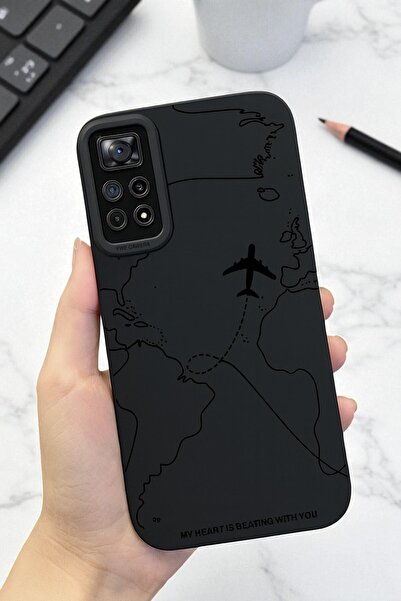 KVK PRİVACY Xiaomi Note 11 Pro 4G / Note 12 Pro 4G Uyumlu Harita Desenli Yumu...