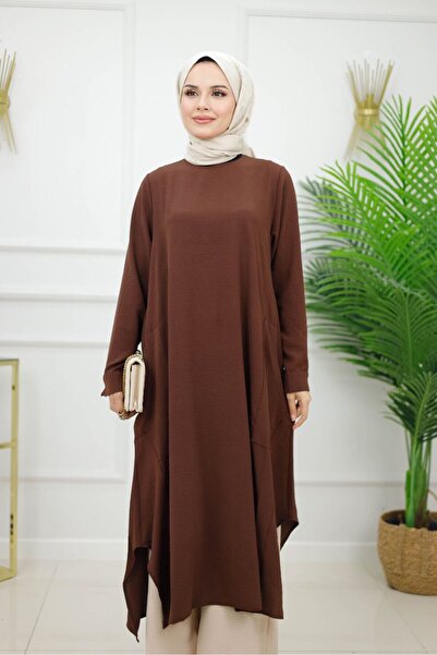 Valens Butik Straight Cut Long Hijab Tunic Deniz