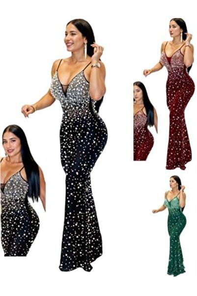 Generic Pearl-Embellished Dance Dress Free Size Burgundy