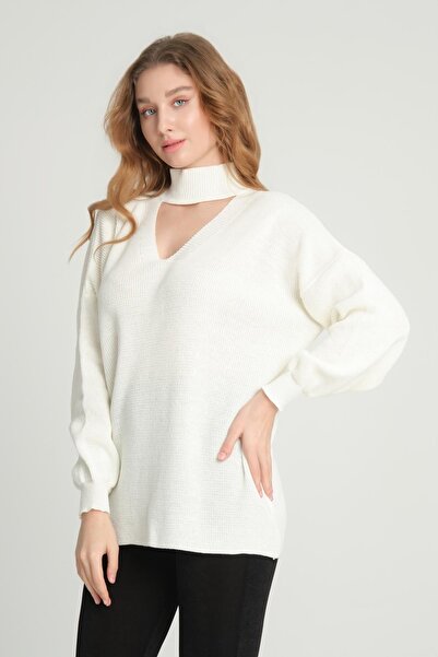 ARONLİ Pulover tricotat cu mânecă lungă, cu decolteu în V, pentru femei