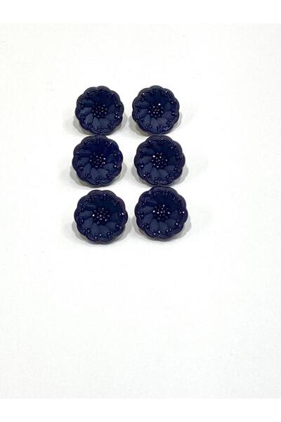 karantuhafiye Italian Model Jacket Cardigan Button Set Navy Blue Set of 6 1.8...