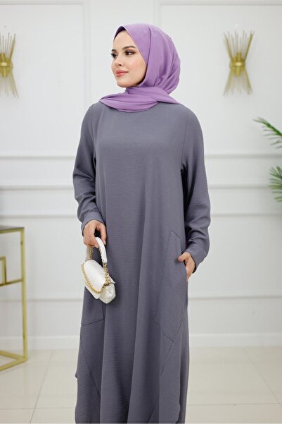 Valens Butik Straight Cut Long Hijab Tunic Deniz