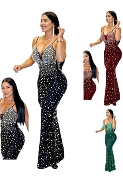 Generic Pearl-Embellished Dance Dress Free Size Burgundy