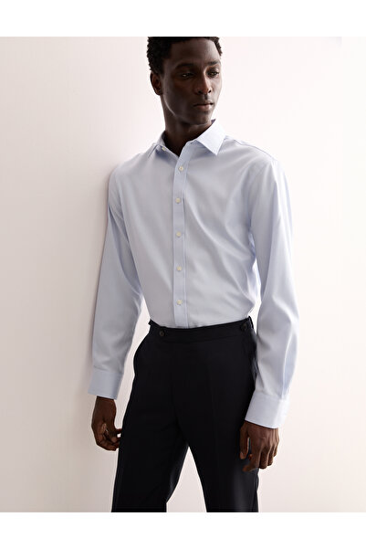 Marks & Spencer Tailored Fit Lüks Pamuklu Dokulu Gömlek