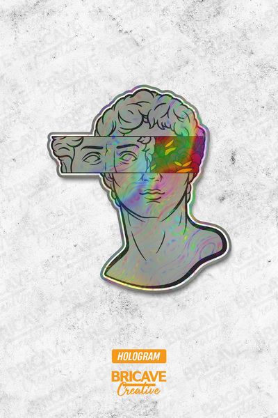 Bricave Heykel Glitch Sticker Araba Motosiklet Kask Laptop Cam Etiket Sticker...