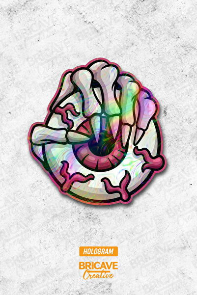 Bricave Pençeli Göz Sticker Araba Motosiklet Kask Laptop Cam Etiket Sticker 9...