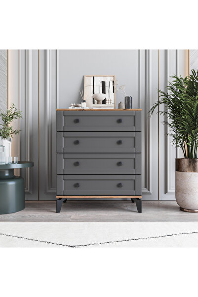 MONZIO Silva&Karin 4 Çekmeceli Şifonyer %100 MDF