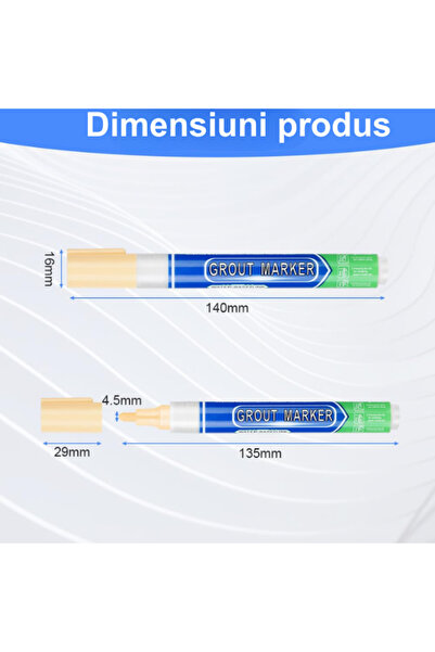 TrioStore Set of 2 Permanent Corrective Paste Markers for Covering Tile Joints, Cream, 15 ML