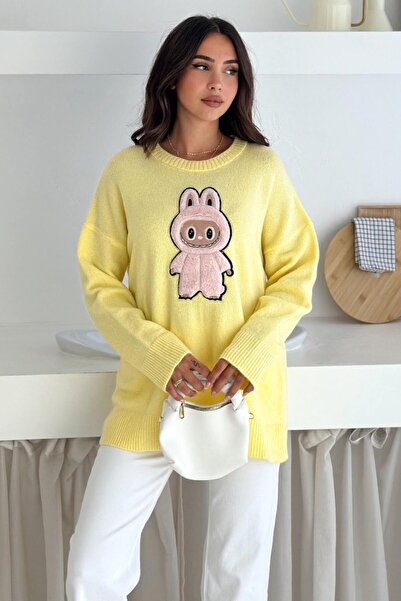 ZISHAN Labubu Embroidered Winter Knitwear Sweater - New Season Oversize Design 66022