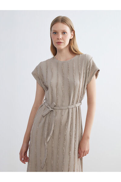 LC Waikiki New Season Crew Neck Striped Dress