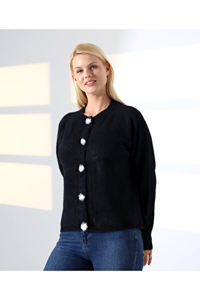 REDMİNA fashion Floral Buttoned Soft Textured Knitwear Cardigan