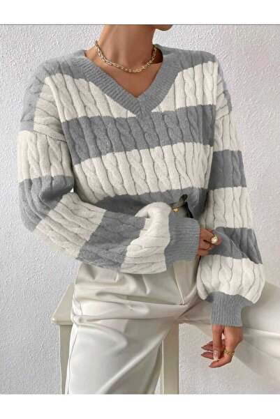 FIRAT kadın Saç Örgülü Triko Kadın Kazak