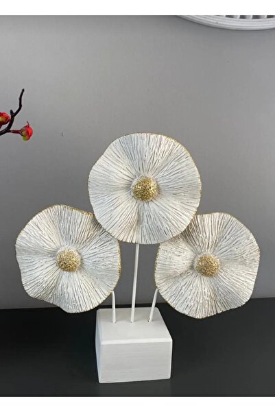 FREFLY STORE Beyaz Çiçek Dekoratif Salon Süsü Biblosu