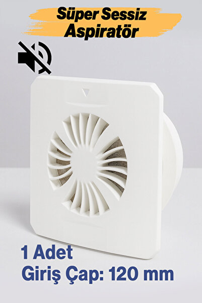 Badem10 Süper Sessiz Aspiratör 120 mm Banyo WC Tuvalet Havalandırma Fanı Duva...