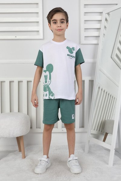 NEWKİDS Mickey Print Boys' Shorts Set