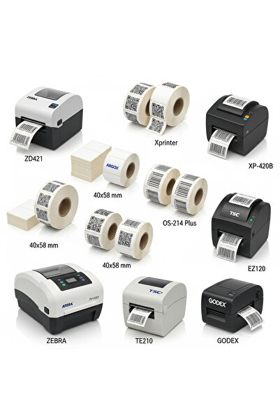 KHR ملصق باركود 40x58 ملم 500 لفافة شفافة (20 قطعة)