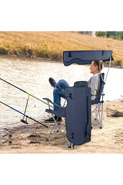 EVARO gölgelikli Hafif Kamp Sandalyesi | Ayarlanabilir Gölgelik, Katlanabilir, Bardaklık, Taşıma Çantalı