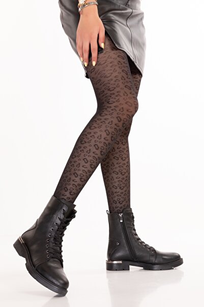 Gondol Hakiki Deri Metal Topuk Detaylı Bot Domenica Siyah