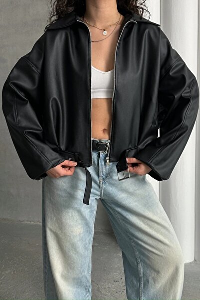 Helen Goods Новий сезон Жіноча шкіряна куртка оверсайз