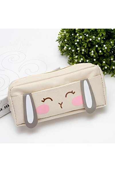 GlassySKY حافظة أقلام متينة من قماش أكسفورد بتصميم أرنب لطيف (لا تتضمن إكسسوارات الأقلام)