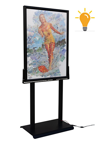 DESMARK B2 50x70 Neolight Led Işıklı Reklam Panosu - Sac Tabanlı Led Poster P...