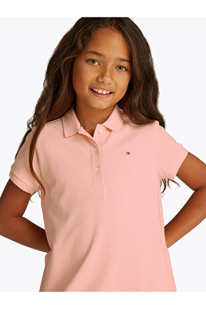 Tommy Hilfiger Girls Coral Ice Im Essential Short Sleeve Polo Dress