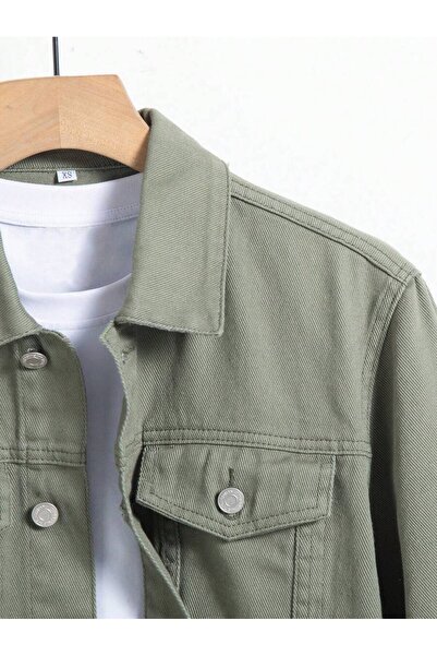 Wkm Denim Casual Erkek Standart Kalıp Cepli Düğmeli Kot Ceket