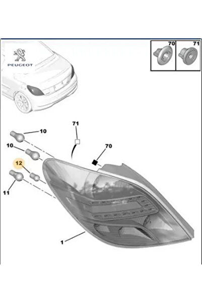Peugeot Stop Ampulu 12v R10w 207-208-301-806-boxer 3
