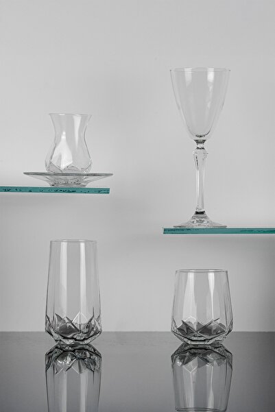 sudeka 31 Parça 6 Kişilik Diamond Bardak-Meşrubat-Su Takımı