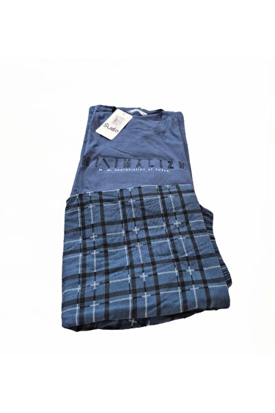 anka giyim طقم بيجامة رجالي من Sude Homewear مصنوع من القطن بنسبة 100% باللون...