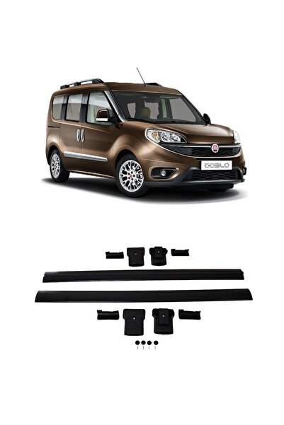 CHROMELINE Fiat Doblo Ara Atkı port bagaj Tavan Barı Siyah renk Aleminyum 117...