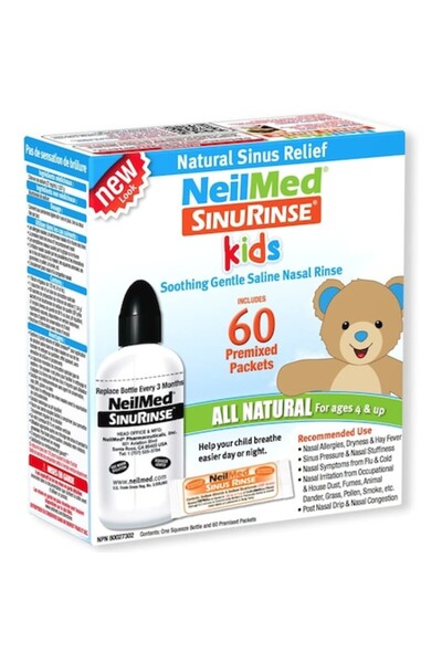 NeilMed Irigator nazal și soluție salină pentru copii, clătire sinusală, 120 ...