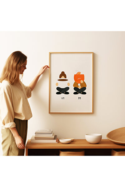 ARTHOUSECOLLECTIVE Cafea și cocktail - Ilustrație AM, PM - Poster fără cadru în dimensiuni de tablou