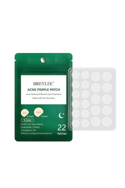 BREYLEE Sada 22 náplastí proti akné, Lanbena, Breylee, s hydrokoloidom čajovn...